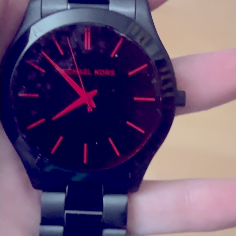 Michael kors mens watch black and red